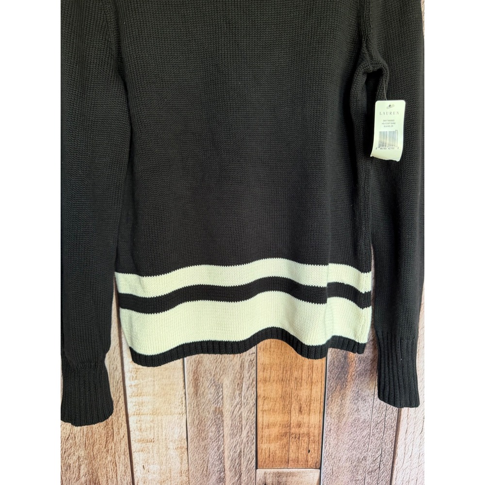 Lauren Ralph Lauren Nautical Stripe Cotton Sweater Coastal Preppy Size XL NWT - Picture 4 of 8